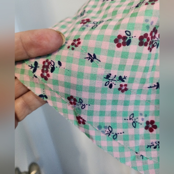 Easel Womens Oversized Gingham Babydoll Dress With Flowers size Medium - Picture 5 of 7